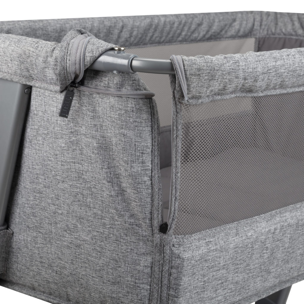 Yngri Tova bedside crib, lys grå Yngri